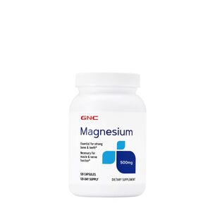 GNC Magnesium Capsules 500 mg Front Bottle